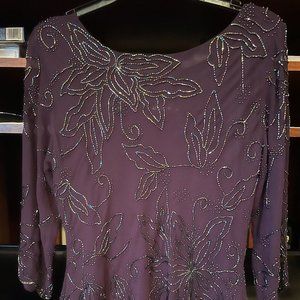 JKARA Women's Purple/Cabernet Evening Gown, 4P